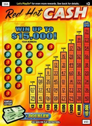 RED HOT CASH scratch-off ticket