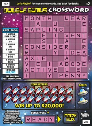 DOUBLE BONUS CROSSWORD scratch-off ticket