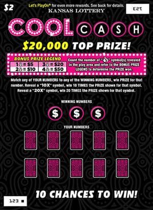 COOL CASH scratch-off ticket