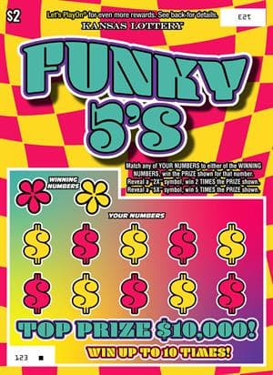 Funky 5`s scratch-off ticket