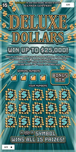 DELUXE DOLLARS scratch-off ticket