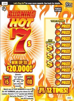 BURNING HOT 7S scratch-off ticket