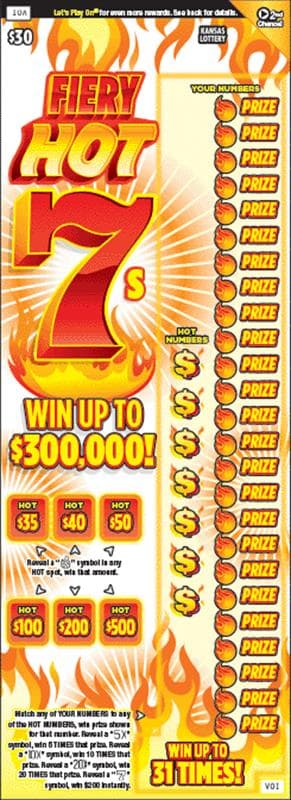 FIERY HOT 7S scratch-off ticket