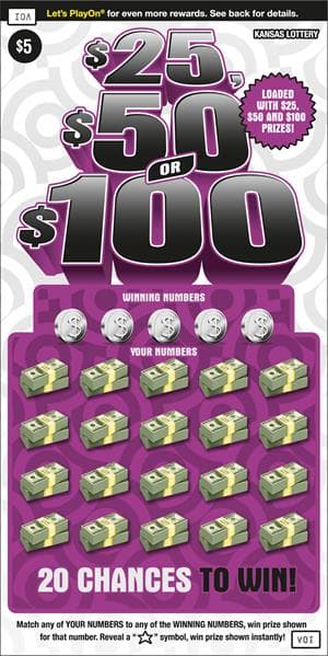 $25, $50 OR $100 scratch-off ticket