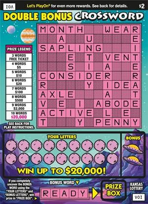 DOUBLE BONUS CROSSWORD scratch-off ticket