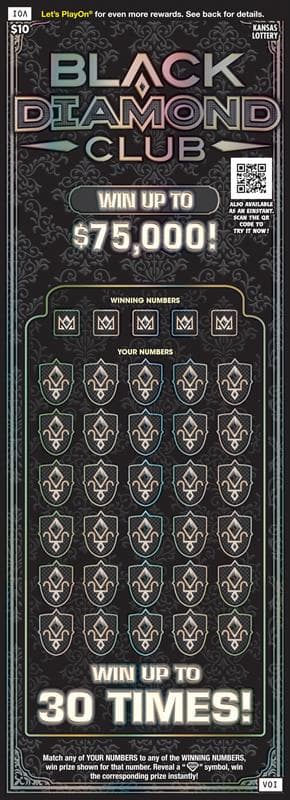 BLACK DIAMOND CLUB scratch-off ticket