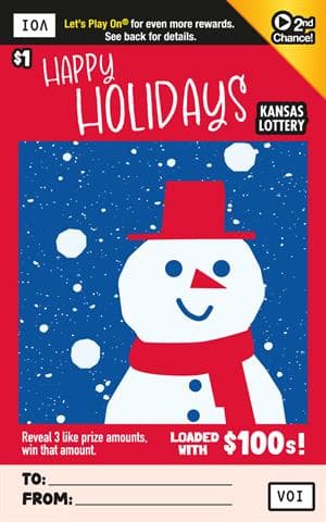 HAPPY HOLIDAYS scratch-off ticket