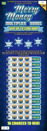 MERRY MONEY MULTIPLIER BO scratch-off ticket