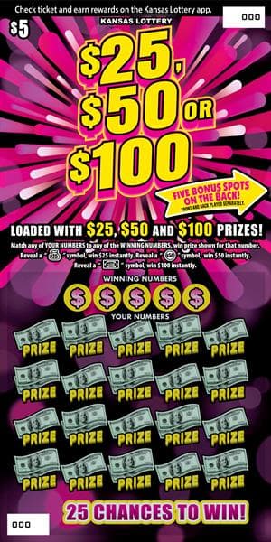 $25, $50 OR $100 scratch-off ticket