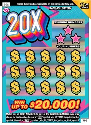 20X scratch-off ticket