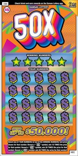 50X scratch-off ticket