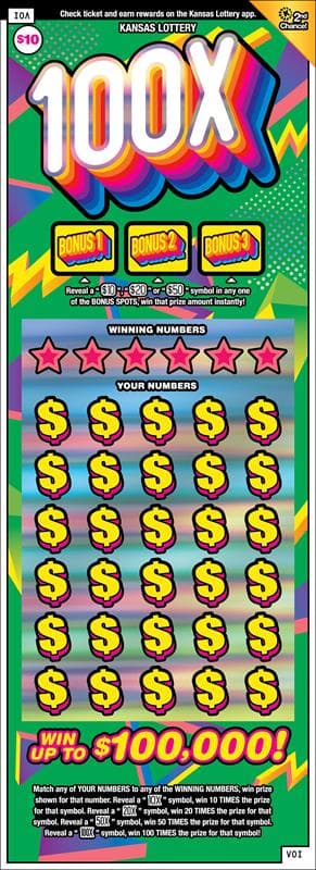 100X scratch-off ticket