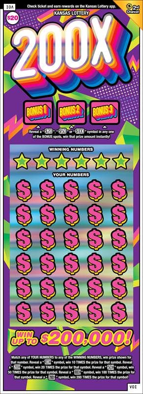 200X scratch-off ticket