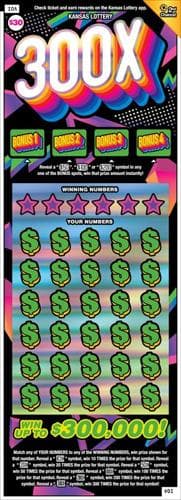 300X scratch-off ticket