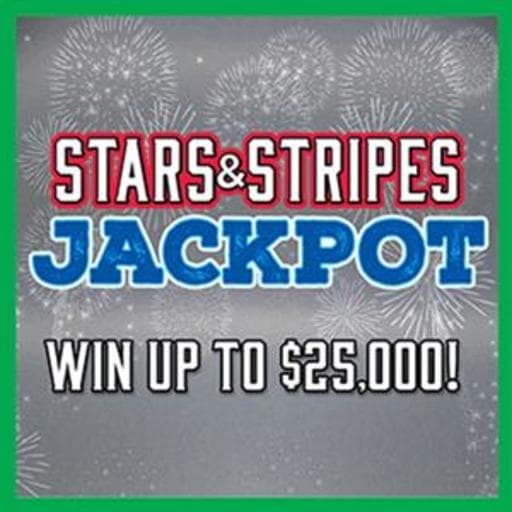 Stars & Stripes Jackpot scratch-off ticket
