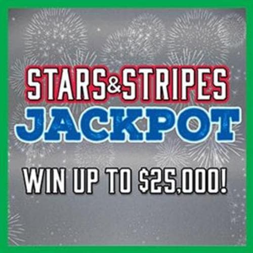 Stars & Stripes Jackpot scratch-off ticket