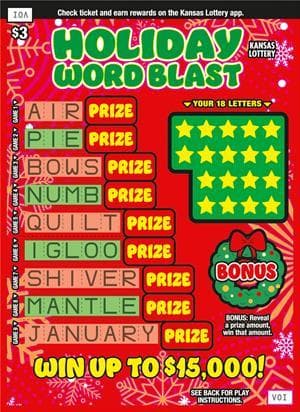 Word Blast Series scratch-off ticket
