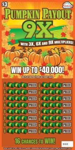 Pumpkin Payout scratch-off ticket