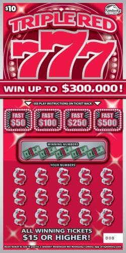 Triple Red 777 scratch-off ticket