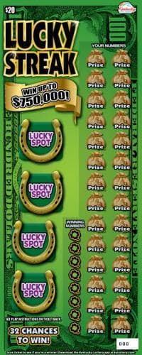 Lucky Streak scratch-off ticket