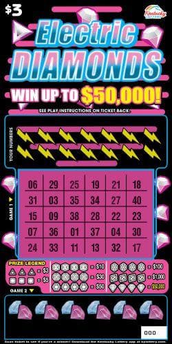 Electric Diamonds scratch-off ticket