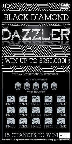Black Diamond Dazzler scratch-off ticket