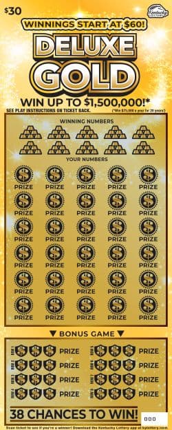 Deluxe Gold scratch-off ticket