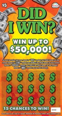 Did I Win? scratch-off ticket
