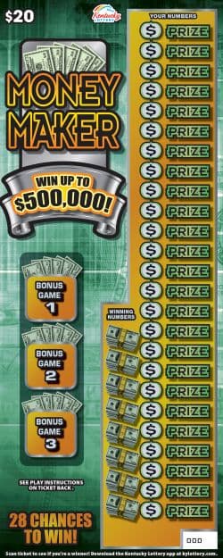 Money Maker scratch-off ticket