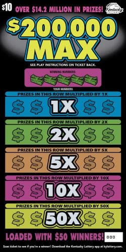$200,000 Max scratch-off ticket