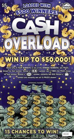 Cash Overload scratch-off ticket