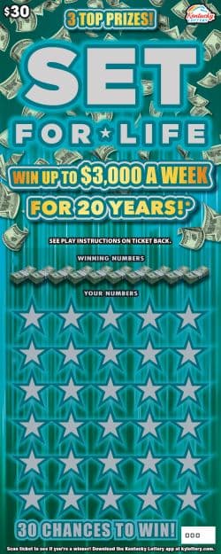 $30 Set For Life scratch-off ticket