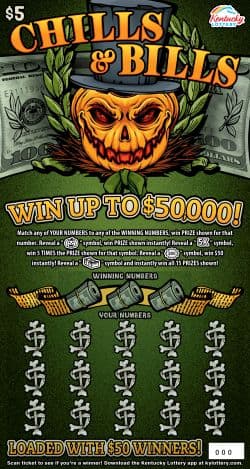 Chills & Bills scratch-off ticket