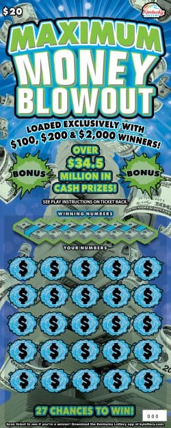 Maximum Money Blowout scratch-off ticket