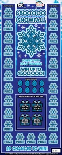 $500,000 Snowfall scratch-off ticket
