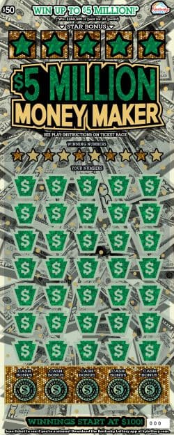 $5 Million Money Maker scratch-off ticket