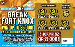 $1 Break Fort Knox scratch-off ticket