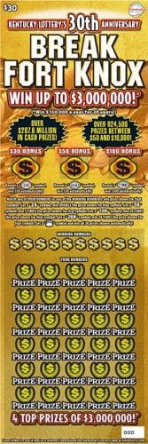 Break Fort Knox scratch-off ticket