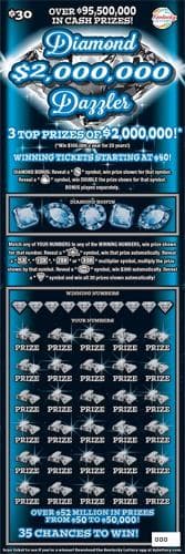 $2,000,000 Diamond Dazzler scratch-off ticket