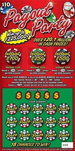Payout Party scratch-off ticket