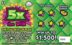 5X The Win scratch-off ticket