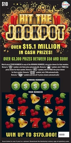 Hit The Jackpot scratch-off ticket
