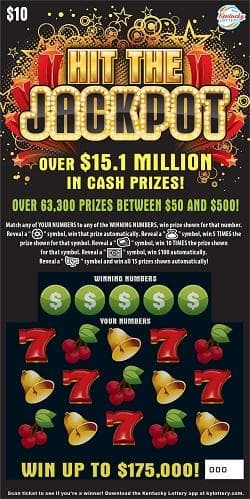 Hit The Jackpot scratch-off ticket