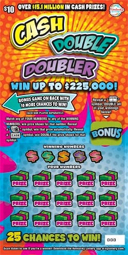 Cash Double Doubler scratch-off ticket