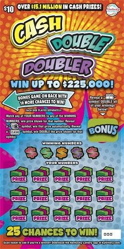 Cash Double Doubler scratch-off ticket