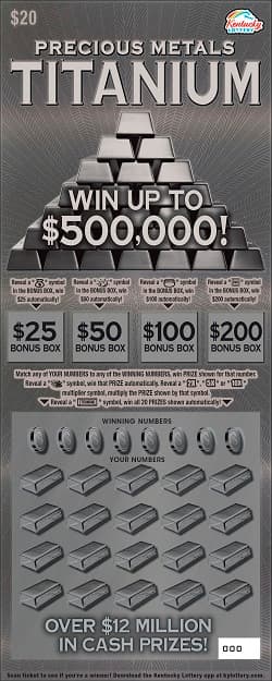 Precious Metals Titanium scratch-off ticket