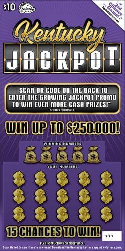 Kentucky Jackpot scratch-off ticket