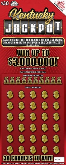 Kentucky Jackpot scratch-off ticket