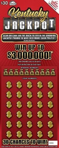 Kentucky Jackpot scratch-off ticket