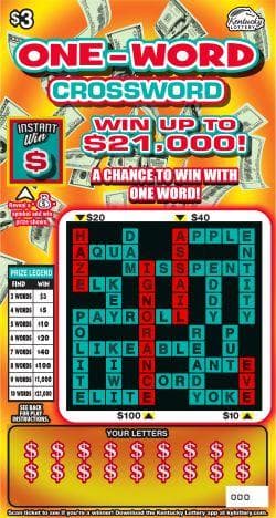 One Word Crossword scratch-off ticket